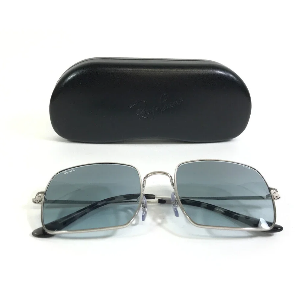 Ray-Ban Sunglasses RB1971 SQUARE 9149/AD Silver with Azure Blue Gradient Lenses